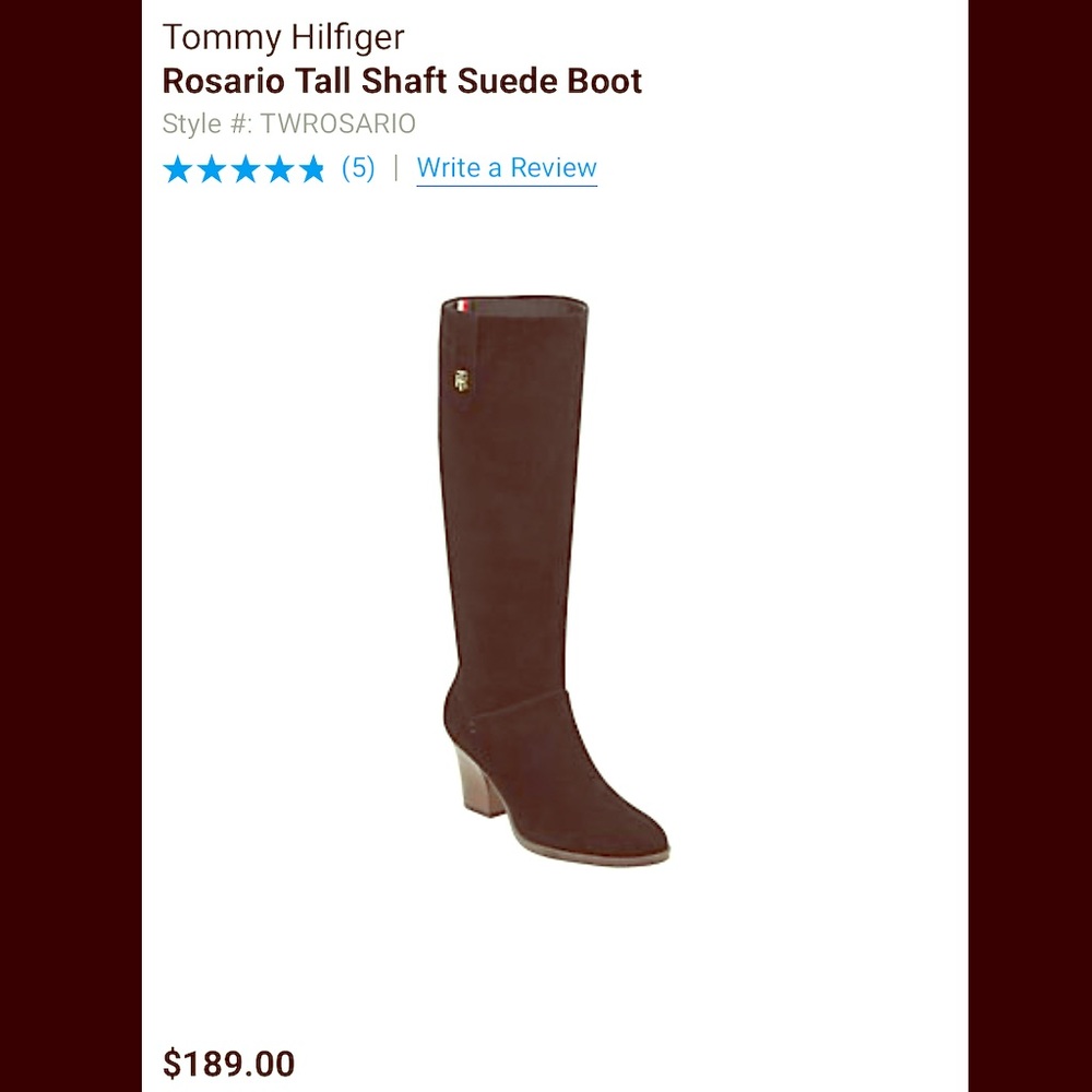 👢 TOMMY HILFIGER BLACK SUEDE BOOTS SIZE 9
